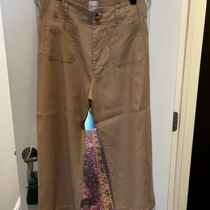 Maeve Colette linen pants in khaki beige